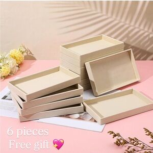 Set of 6 Cream Jewelry Trays